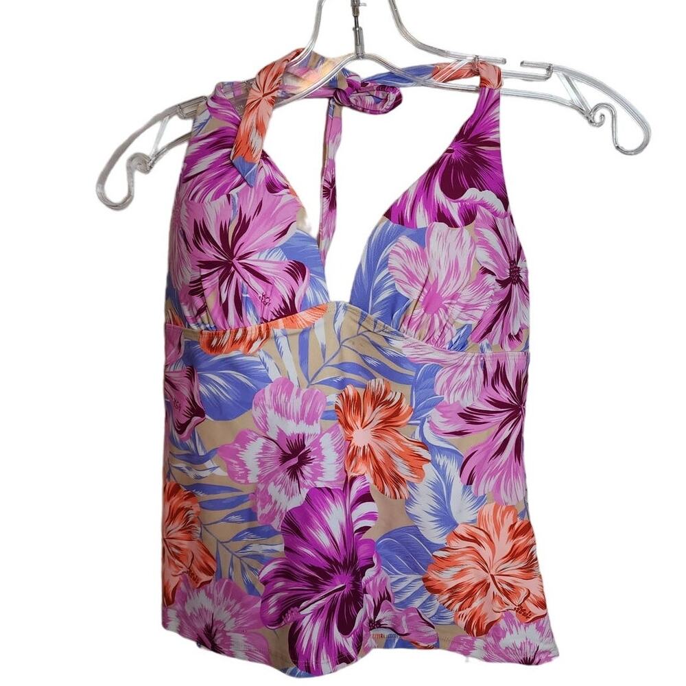 Salt + Cove Tropical Floral Halter Swim Top, NWT, Medium